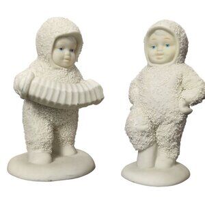 SNOWBABIES Dept 56 "Dancing To A Tune" Set of 2 #6808-0 White Retired